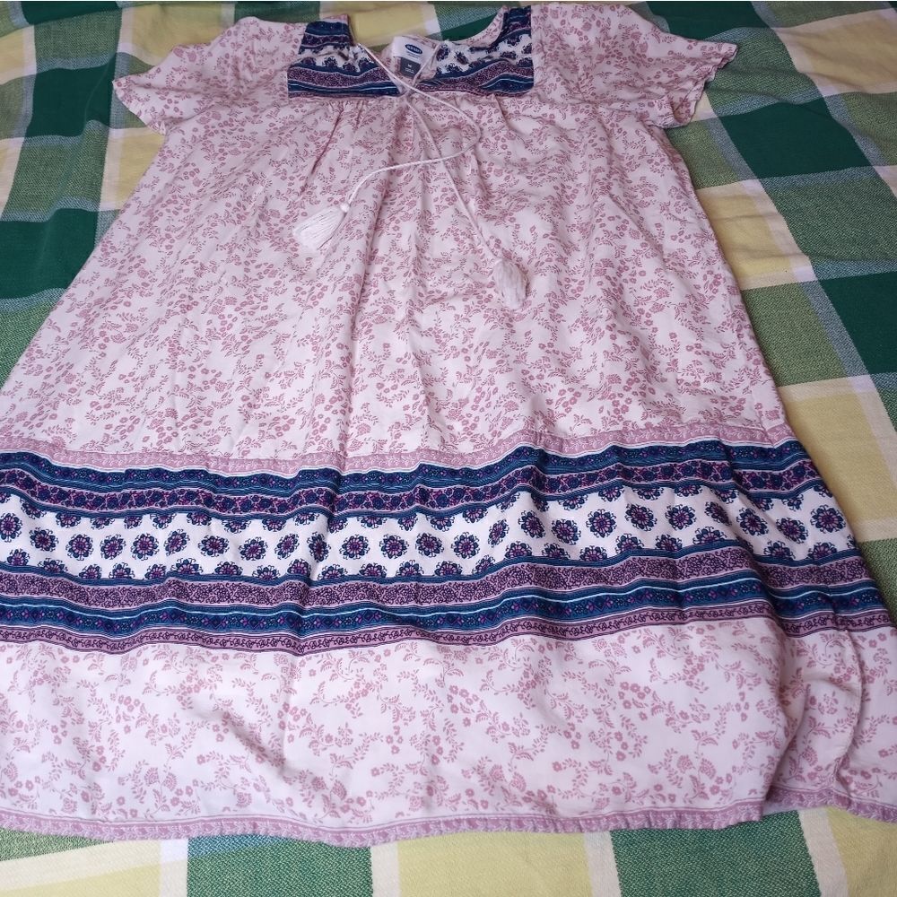 Old Navy M Shortslves Mlticolred Lined 100% Rayon Boho Peasant Women's Top Tunic